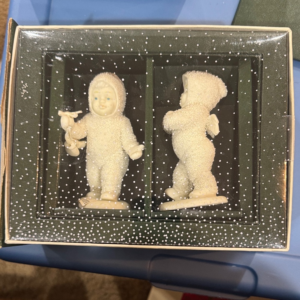 “I found your mittens” Ivory Textured Snow Baby Figurine Set - Home Accent